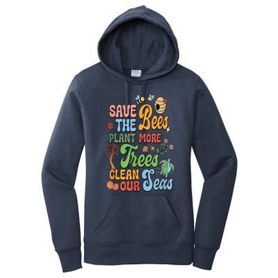 Save The Bees Plant More Trees Climate Change Funny Earth Women's Pullover Hoodie