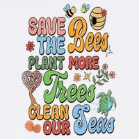 Save The Bees Plant More Trees Climate Change Funny Earth Garment-Dyed Sweatshirt