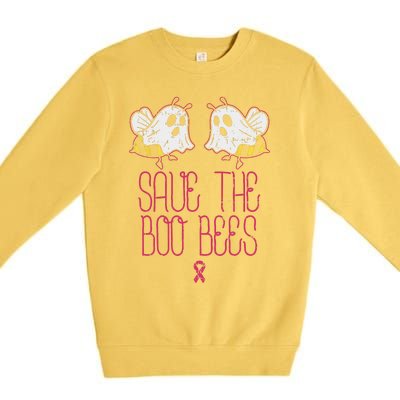 Save The Boobees Boo Bees Breast Cancer Halloween Funny Premium Crewneck Sweatshirt