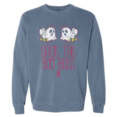 Save The Boobees Boo Bees Breast Cancer Halloween Funny Garment-Dyed Sweatshirt