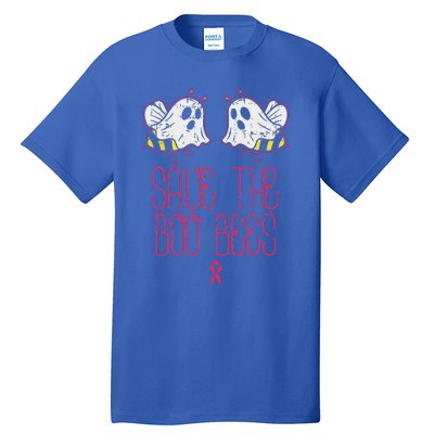 Save The Boobees Boo Bees Breast Cancer Halloween Funny Tall T-Shirt