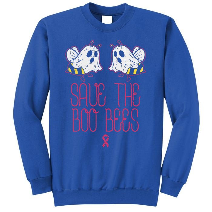 Save The Boobees Boo Bees Breast Cancer Halloween Funny Tall Sweatshirt