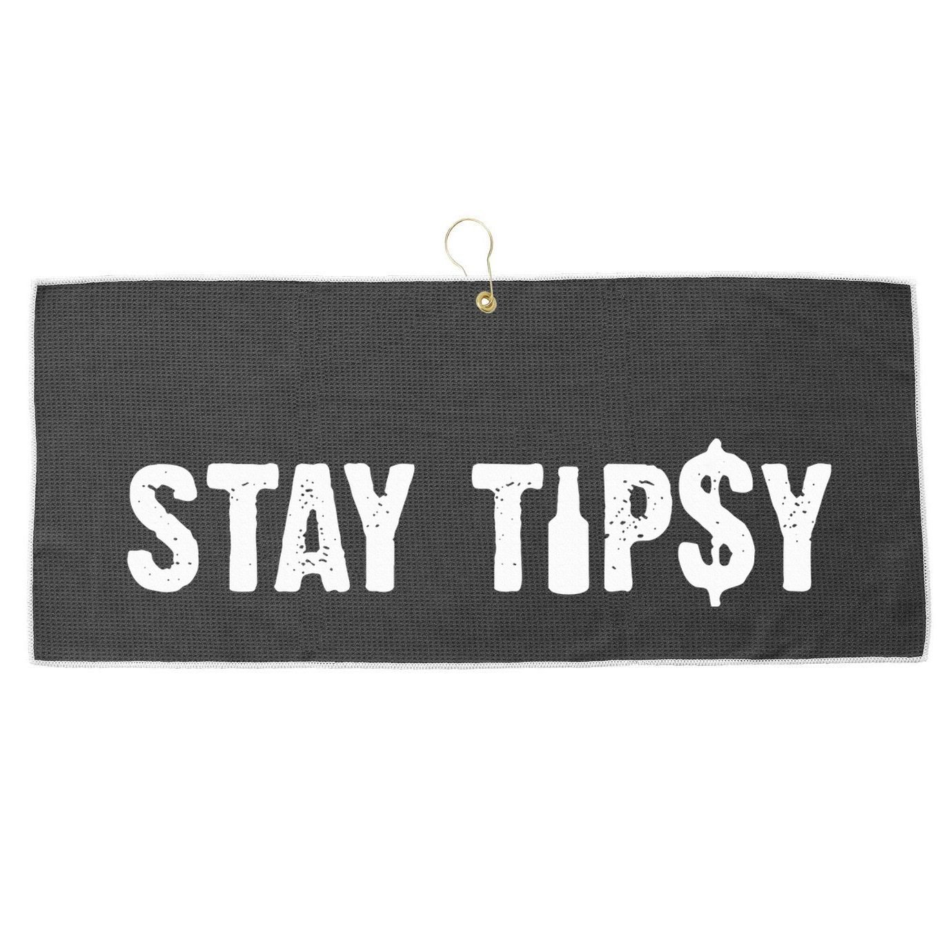Stay Tipsy Bartender Mixologist Hospitality Large Microfiber Waffle Golf Towel