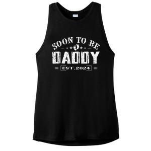 Soon To Be Daddy Est 2024 FatherS Day First Time Dad Ladies PosiCharge Tri-Blend Wicking Tank