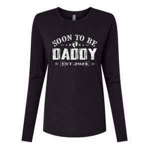 Soon To Be Daddy Est 2024 FatherS Day First Time Dad Womens Cotton Relaxed Long Sleeve T-Shirt