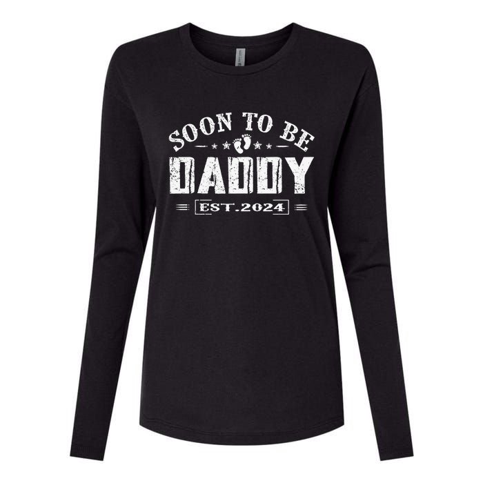 Soon To Be Daddy Est 2024 FatherS Day First Time Dad Womens Cotton Relaxed Long Sleeve T-Shirt