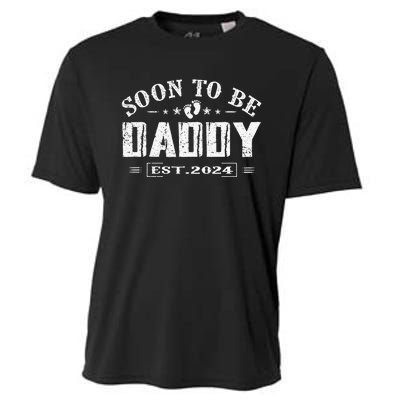 Soon To Be Daddy Est 2024 FatherS Day First Time Dad Cooling Performance Crew T-Shirt