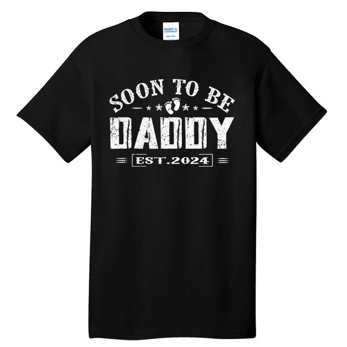 Soon To Be Daddy Est 2024 FatherS Day First Time Dad Tall T-Shirt