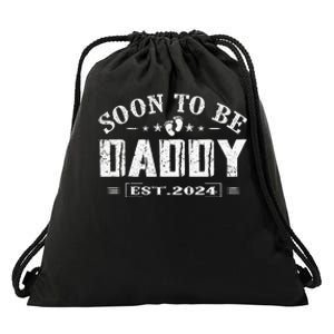 Soon To Be Daddy Est 2024 FatherS Day First Time Dad Drawstring Bag