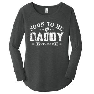 Soon To Be Daddy Est 2024 FatherS Day First Time Dad Women's Perfect Tri Tunic Long Sleeve Shirt