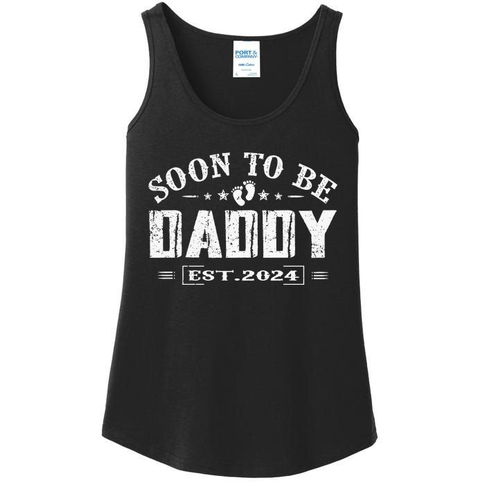 Soon To Be Daddy Est 2024 FatherS Day First Time Dad Ladies Essential Tank