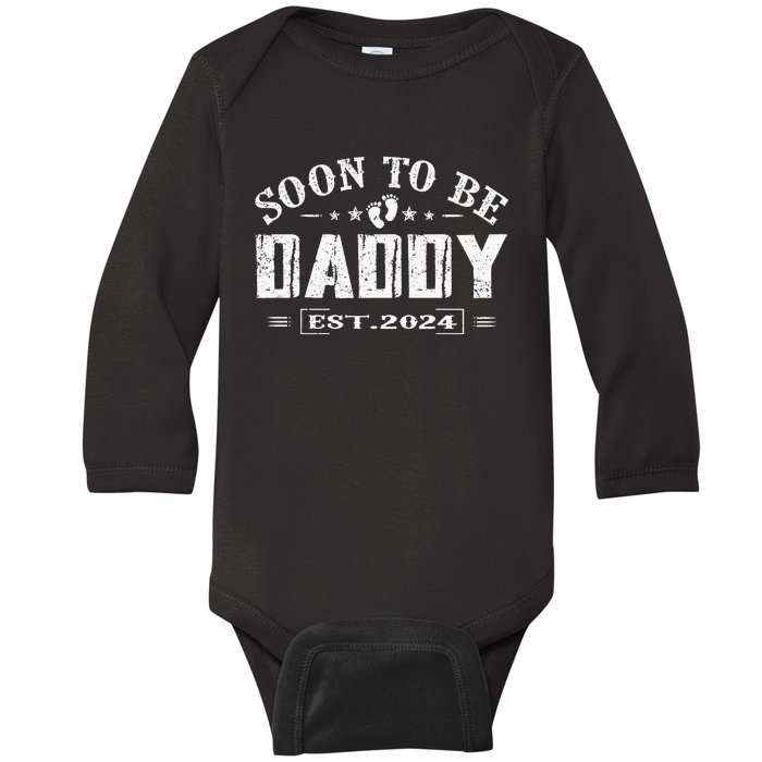 Soon To Be Daddy Est 2024 FatherS Day First Time Dad Baby Long Sleeve Bodysuit