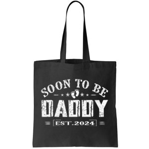 Soon To Be Daddy Est 2024 FatherS Day First Time Dad Tote Bag