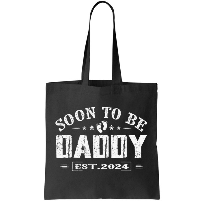 Soon To Be Daddy Est 2024 FatherS Day First Time Dad Tote Bag