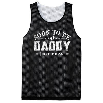 Soon To Be Daddy Est 2024 FatherS Day First Time Dad Mesh Reversible Basketball Jersey Tank