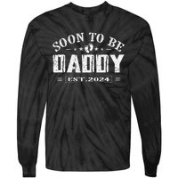 Soon To Be Daddy Est 2024 FatherS Day First Time Dad Tie-Dye Long Sleeve Shirt