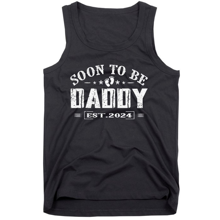 Soon To Be Daddy Est 2024 FatherS Day First Time Dad Tank Top