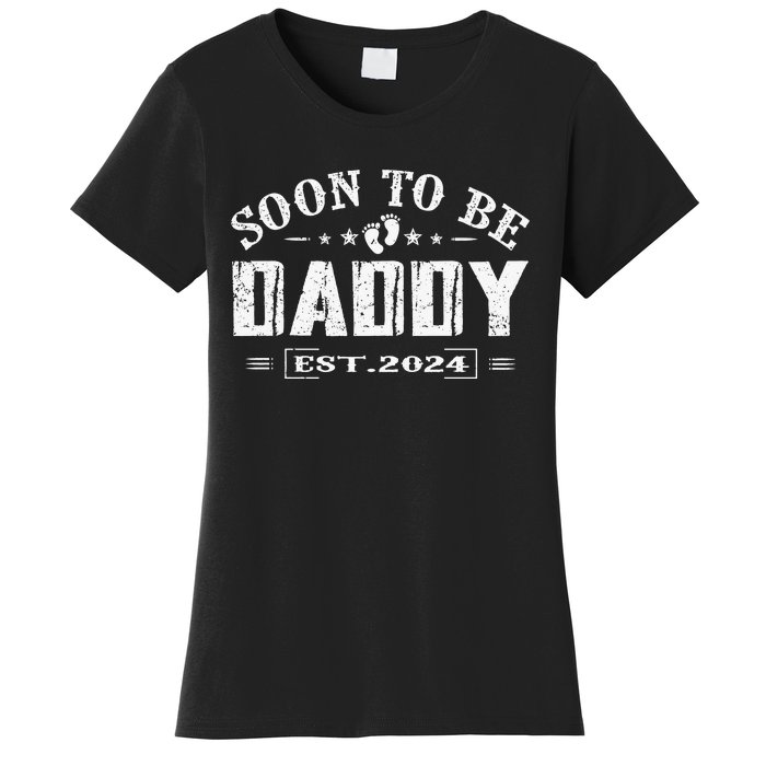 Soon To Be Daddy Est 2024 FatherS Day First Time Dad Women's T-Shirt