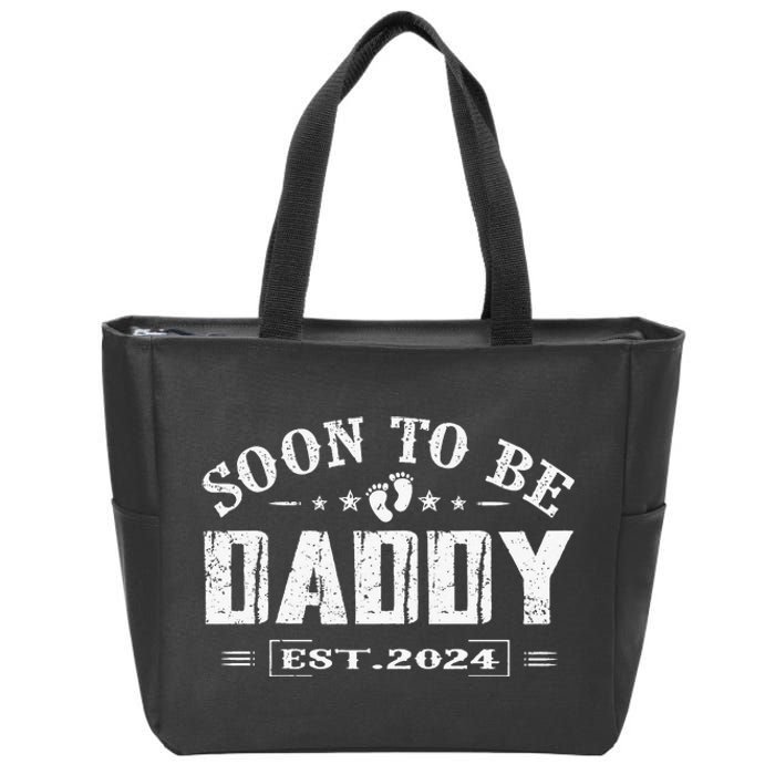 Soon To Be Daddy Est 2024 FatherS Day First Time Dad Zip Tote Bag