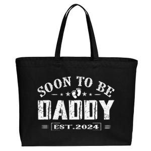 Soon To Be Daddy Est 2024 FatherS Day First Time Dad Cotton Canvas Jumbo Tote