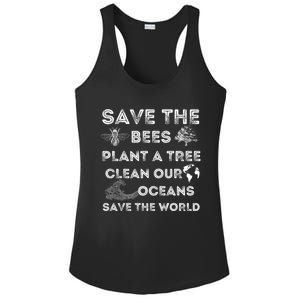 Save The Bees Plant More Trees Clean Our Seas Environt Gift Ladies PosiCharge Competitor Racerback Tank