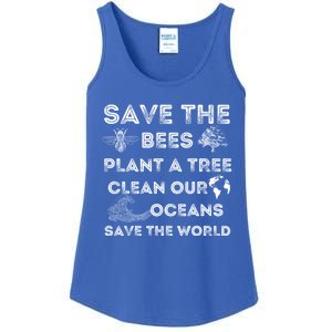 Save The Bees Plant More Trees Clean Our Seas Environt Gift Ladies Essential Tank