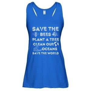 Save The Bees Plant More Trees Clean Our Seas Environt Gift Ladies Essential Flowy Tank