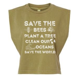 Save The Bees Plant More Trees Clean Our Seas Environt Gift Garment-Dyed Women's Muscle Tee