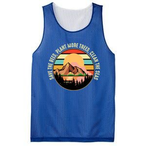 Save The Bees Plant Tree Clean Seas Nature Life Earth Lover Gift Mesh Reversible Basketball Jersey Tank