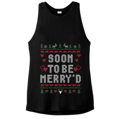 Soon To Be MerryD Engaged Couples Matching Ugly Christmas Ladies PosiCharge Tri-Blend Wicking Tank