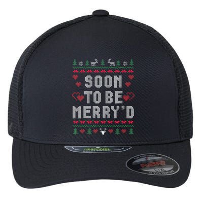Soon To Be MerryD Engaged Couples Matching Ugly Christmas Flexfit Unipanel Trucker Cap