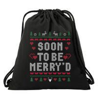 Soon To Be MerryD Engaged Couples Matching Ugly Christmas Drawstring Bag