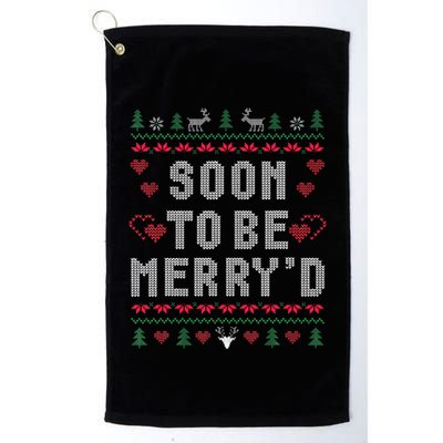 Soon To Be MerryD Engaged Couples Matching Ugly Christmas Golf Towel