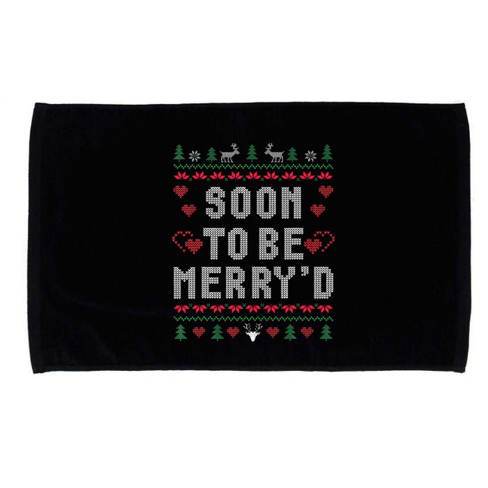Soon To Be MerryD Engaged Couples Matching Ugly Christmas Microfiber Hand Towel