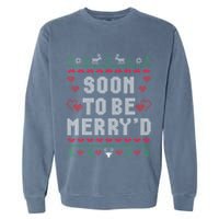 Soon To Be MerryD Engaged Couples Matching Ugly Christmas Garment-Dyed Sweatshirt
