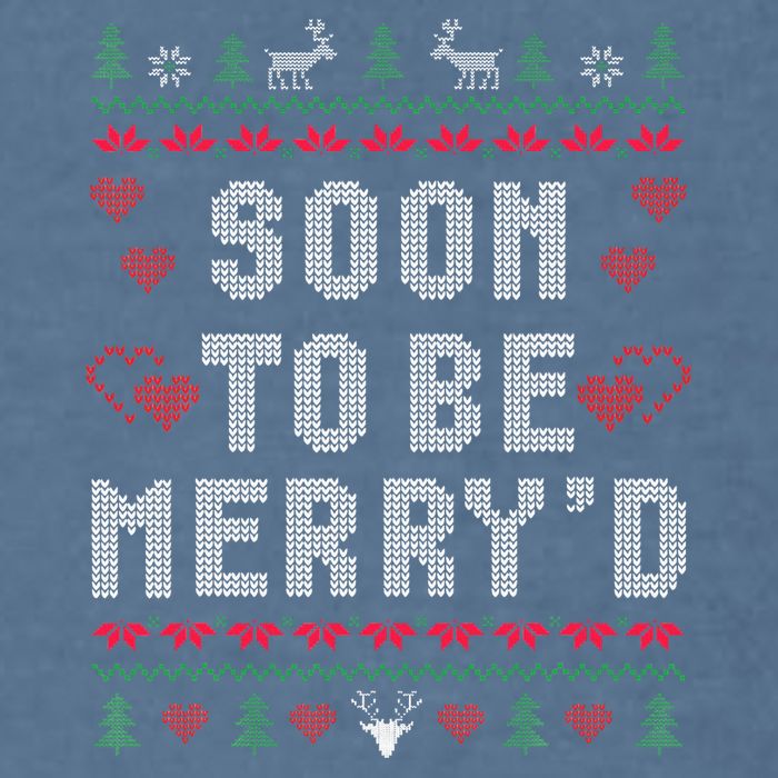 Soon To Be MerryD Engaged Couples Matching Ugly Christmas Garment-Dyed Sweatshirt