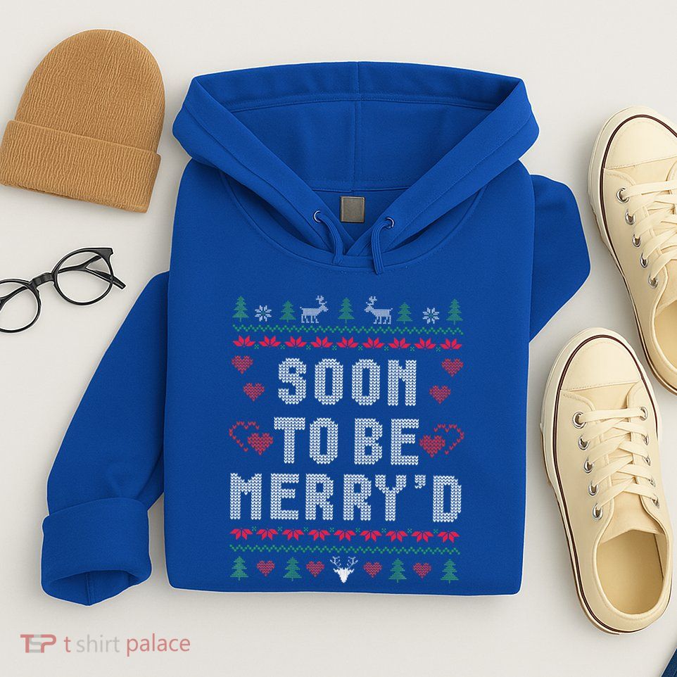 Soon To Be MerryD Engaged Couples Matching Ugly Christmas Hoodie