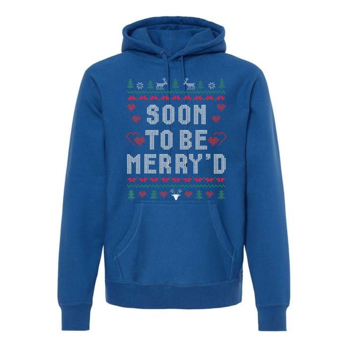 Soon To Be MerryD Engaged Couples Matching Ugly Christmas Premium Hoodie