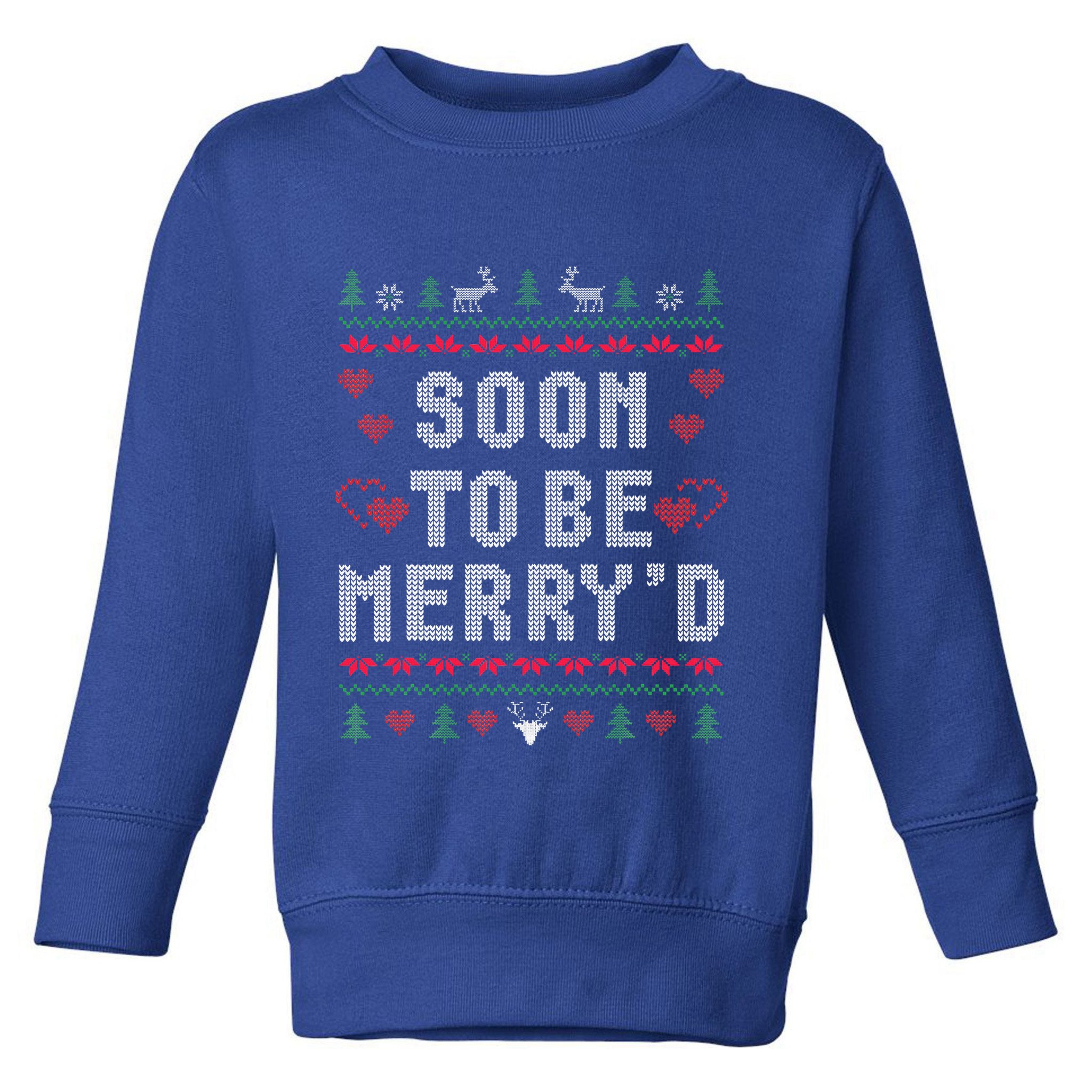 Soon To Be MerryD Engaged Couples Matching Ugly Christmas Toddler Sweatshirt