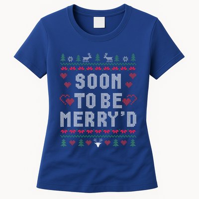 Soon To Be MerryD Engaged Couples Matching Ugly Christmas Womens T-Shirt