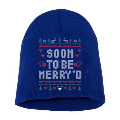 Soon To Be MerryD Engaged Couples Matching Ugly Christmas Short Acrylic Beanie