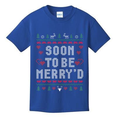 Soon To Be MerryD Engaged Couples Matching Ugly Christmas Kids T-Shirt