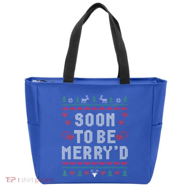 Soon To Be MerryD Engaged Couples Matching Ugly Christmas Zip Tote Bag