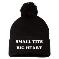 Small Tits Big Heart Pom Pom 12in Knit Beanie