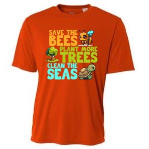 Save The Bees Plant More Trees Clean The Seas Earth Day Gift Cooling Performance Crew T-Shirt