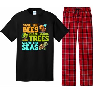 Save The Bees Plant More Trees Clean The Seas Earth Day Gift Pajama Set