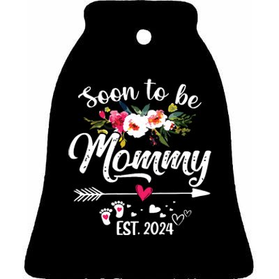 Soon To Be Mommy 2024 Mothers Day First Time Mom Pregnancy Ceramic Bell Ornament