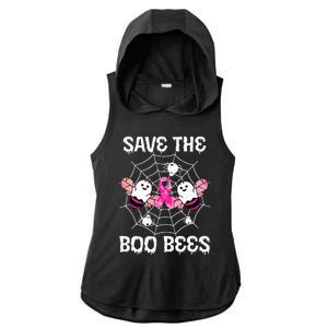 Save The Boobees Boo Bees Breast Cancer Halloween Ladies PosiCharge Tri-Blend Wicking Draft Hoodie Tank