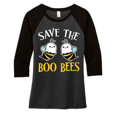 Save The Boo Bees Women's Tri-Blend 3/4-Sleeve Raglan Shirt