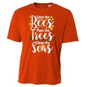 Save The Bees Plant Trees Clean The Seas Environtal Gift Cooling Performance Crew T-Shirt